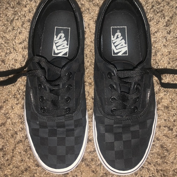 vans era tonal checkerboard skate shoe